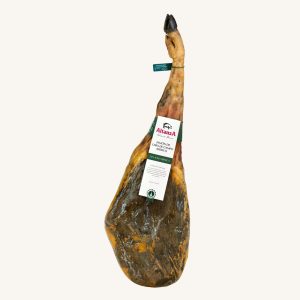 Iberischer (50 %) Weideschinken (Jamón de cebo de campo), Grünes Etikett, aus Jabugo, ganzes Bein