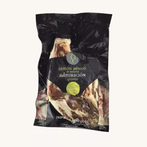 „Admiración“ ohne Knochen, 50 % iberischer Schinken aus Eichelmast (Jamón), rotes Etikett – aus Guijuelo, Salamanca