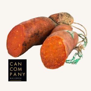 Can Company Sobrasada of Mallorca, traditional semi-rizada de cerdo negro (black pig), piece 350 gr CC