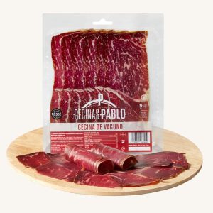 Cecina de vacuno (leicht geräuchertes Rindfleisch), aus Leon, vorgeschnitten