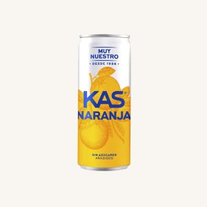 KAS Naranja Zero, orange soft drink without added sugars, can 33cl