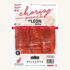 Chorizo aus Leon picante (scharf und geräuchert) extra, vorgeschnitten 100 gr