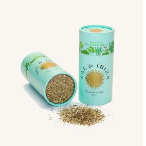 Sal de Ibiza Sea salt granitos with Mediterranean herbs, from Ibiza, container 55g
